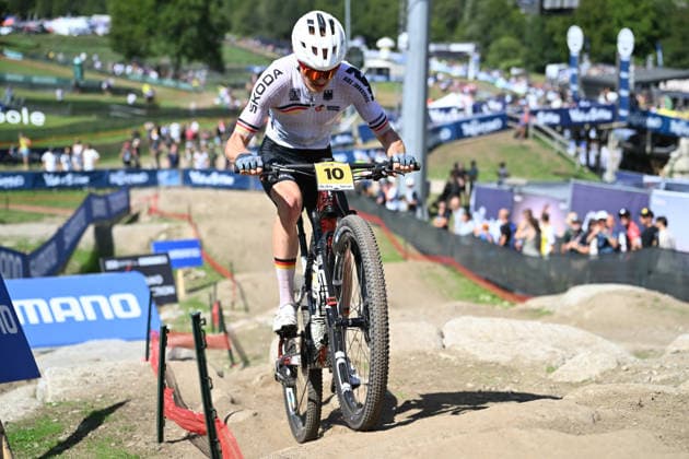XCO Olympic Cross-Country - Under 23 Men (10) Benjamin Kruger of Germany competes during UCI MTB World Championship, WM, Weltmeisterschaft - Val di Sole 2026 - XCO Olympic Cross-Country - Men Under 23 category race on August 30, 2026 Val di Sole, Trento Italy. Commezzadura Trentino Italy  Copyright: xRobertoxTommasinix originalFilename:tommasini-ucimtbwo260830_npQSM.jpg