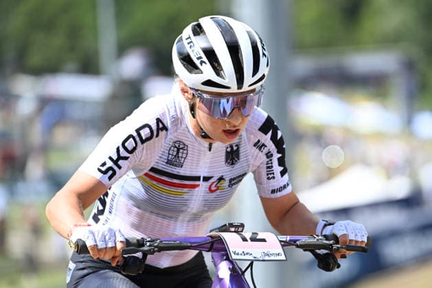 XCO Olympic Cross-Country - Elite Women (12) Nina Graf of Germany competes during UCI MTB World Championship, WM, Weltmeisterschaft - Val di Sole 2026 - XCO Olympic Cross-Country - Elite Women category race on August 30, 2026 Val di Sole, Trento Italy. Commezzadura Trentino Italy  Copyright: xRobertoxTommasinix originalFilename:tommasini-ucimtbwo260830_npWYN.jpg