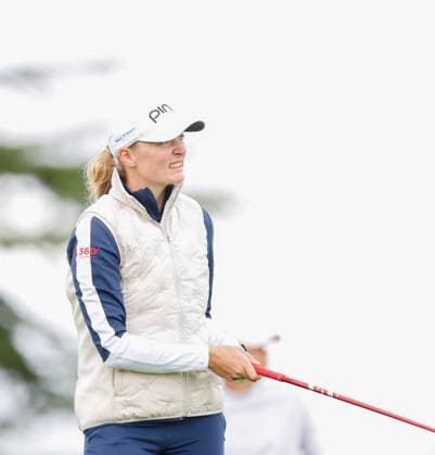 RECORD DATE NOT STATED 30th August 2026; The K Club, Straffan, County Kildare, Ireland: KPMG Womens Irish Open Golf, Final Round; Ana Dawson of Isle of Man watches her tee shot on the 1st hole PeterxFitzpatrick