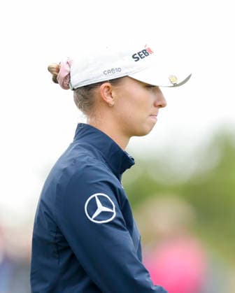 RECORD DATE NOT STATED 30th August 2026; The K Club, Straffan, County Kildare, Ireland: KPMG Womens Irish Open Golf, Final Round; Alexandra Forsterling of Germany walks to the 1st fairway PeterxFitzpatrick