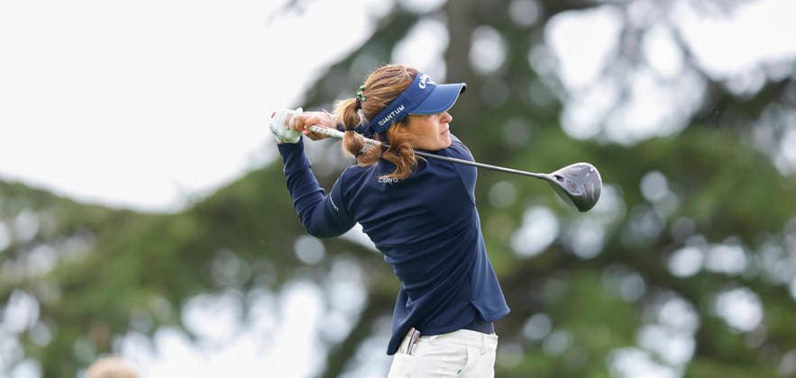 RECORD DATE NOT STATED 30th August 2026; The K Club, Straffan, County Kildare, Ireland: KPMG Womens Irish Open Golf, Final Round; Alessandra Fanali of Italy tees off on the 1st hole PeterxFitzpatrick