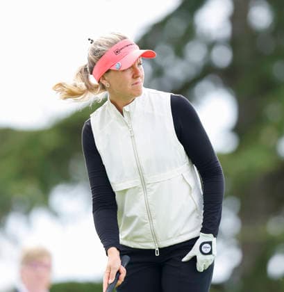 RECORD DATE NOT STATED 30th August 2026; The K Club, Straffan, County Kildare, Ireland: KPMG Womens Irish Open Golf, Final Round; Noora Komulainen of Finland gets ready to tee off on the 1st hole PeterxFitzpatrick