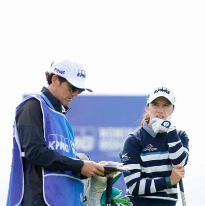 RECORD DATE NOT STATED 30th August 2026; The K Club, Straffan, County Kildare, Ireland: KPMG Womens Irish Open Golf, Final Round; Leona Maguire of Ireland on the 1st tee PeterxFitzpatrick