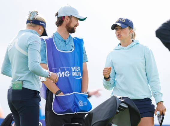 RECORD DATE NOT STATED 30th August 2026; The K Club, Straffan, County den Kildare, Ireland: KPMG Womens Irish Open Golf, Final Round; Corinne Viden of Sweden singing to a song on the 1st tee PeterxFitzpatrick