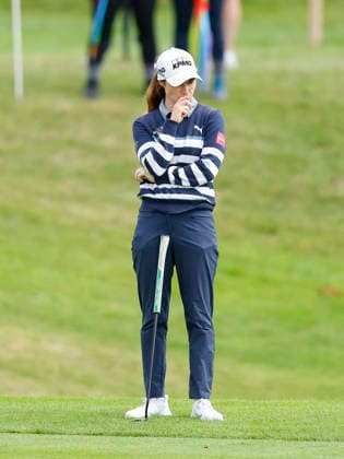 RECORD DATE NOT STATED 30th August 2026; The K Club, Straffan, County Kildare, Ireland: KPMG Womens Irish Open Golf, Final Round; Leona Maguire of Ireland waits to play her second shot from the 3rd rough PeterxFitzpatrick