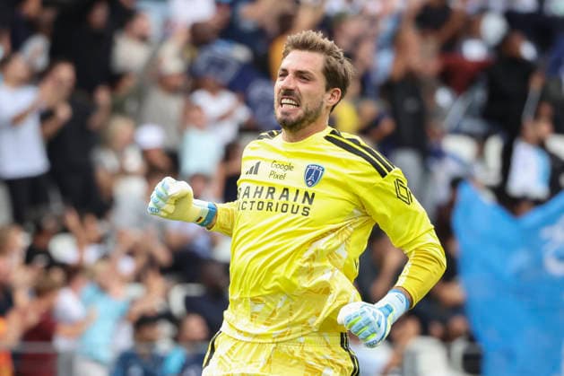 FOOTBALL : Paris FC Vs OGC Nice - Ligue 1 - 30 08 2026 Joie de Kevin Trapp (Paris FC) sur le but sur penalty de Lassine Sinayoko (Paris FC) ParisFrance  Copyright: xMichaelxBaucherx