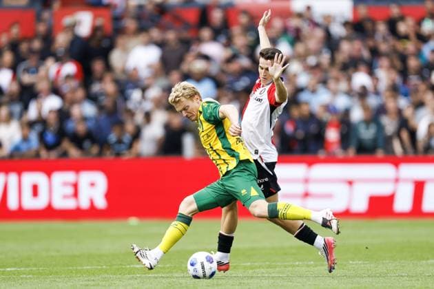 ROTTERDAM - Jan Å½ambÅ¯rek of ADO Den Haag, Mika Marmol of Feyenoord (lr) during the Dutch Eredivisie match between Feyenoord Rotterdam and ADO Den Haag at De Kuip stadium on 30 August 2026 in Rotterdam, the Netherlands. MAURICE VAN STEEN ANP Eredivisie 2026 27 xVIxANPxSportx xxANPxIVx 566598495 originalFilename: 566598495.jpg