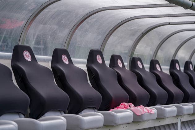 Deutschland: Fussball Saison 2026 2027 , Google Pixel Frauen-Bundesliga , 2. Spieltag , Eintracht Frankfurt Frauen vs. 1. FC Nürnberg Frauen - Stadion am Brentanobad (Frankfurt am Main) : Auswechselbank, Sitze Frankfurt am Main Stadion am Brentanobad Deutschland Germany *** Germany Soccer Season 2026–2027, Google Pixel Women s Bundesliga, Matchday 2, Eintracht Frankfurt Women vs. 1. FC Nürnberg Women, Stadion am Brentanobad, Frankfurt am Main, Substitute Bench, Seats, Frankfurt am Main, Stadion am Brentanobad, Germany Copyright: xBennetxLongx