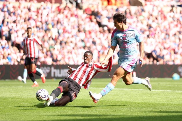 Sunderland v Fulham, Premier League Gonzalo Garcia of Fulham shoots during the Premier League match between Sunderland and Fulham at the Stadium Of Light, Sunderland, UK on 30 August 2026. Sunderland Stadium Of Light Tyne and Wear UK Editorial use only DataCo restrictions apply See www.football-dataco.com , Copyright: xRyanxBrownex PSI-24780-0074
