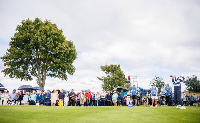 2026 KPMG Women s Irish Open, The K Club, Kildare 30 8 2026 Leona Maguire of Ireland tees off on the 14th Leona Maguire tees off on the 14th 30 8 2026  Copyright: xx ISS_1698