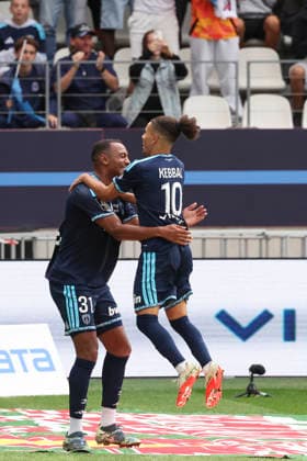 FOOTBALL : Paris FC Vs OGC Nice - Ligue 1 - 30 08 2026 Joie sur le But de Samir Chergui (Paris FC) - Ilan Kebbal (Paris FC) ParisFrance  Copyright: xMichaelxBaucherx