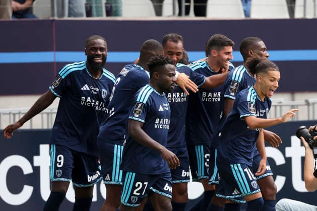 FOOTBALL : Paris FC Vs OGC Nice - Ligue 1 - 30 08 2026 Joie sur le But de Samir Chergui (Paris FC) - Ilan Kebbal (Paris FC) - Lassine Sinayoko (Paris FC) - Moses Simon (Paris FC) - Pierre Lees-Melou (Paris FC) ParisFrance  Copyright: xMichaelxBaucherx