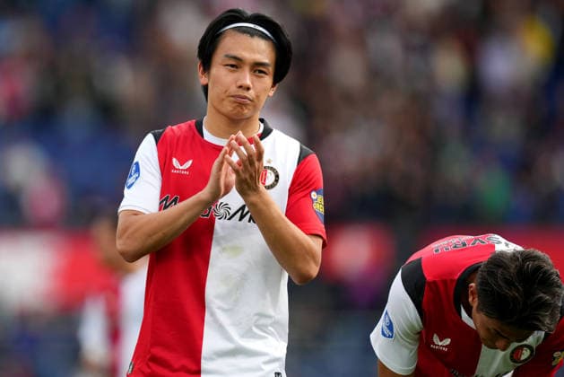 Eredivisie: Feyenoord Rotterdam v ADO Den Haag Rotterdam - Ayase Ueda of Feyenoord Rotterdam and Tsuyoshi Watanabe of Feyenoord Rotterdam look dejected after the 2-2 defeat during the fourth competition round of the 2026 2027 Eredivisie season. The match is set between Feyenoord Rotterdam and ADO Den Haag at De Kuip on 30 August 2026 in Rotterdam, The Netherlands. (Hero Images Yannick Verhoeven) Copyright: xYannickxVerhoevenx