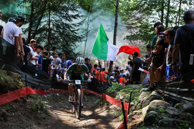 2026 UCI Mountain Bike World Championships Picture by Alex Whitehead SWpix.com - 30 08 2026 - Cycling - 2026 UCI Mountain Bike World Championships - Val di Sole, Trentino, Italy - Cross-country Olympic (XCO) - Men Elite - Christopher Dawson (Ireland) Copyright: x xSWpix.comx(t axPhotographyxHubxLtd)xAlexxWhitehead SWpix.comx SWP-3030-21587