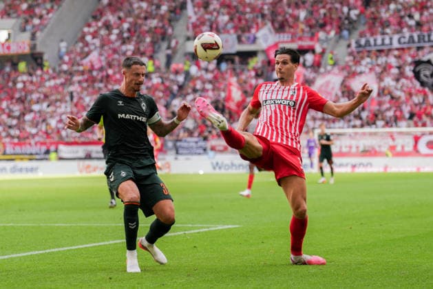 1. Bundesliga: SC Freiburg vs SV Werder Bremen, 30.08.2026 Zweikampf zwischen Marco Friedl (SV Werder Bremen, 32) und Igor MatanoviÄ‡ (SC Freiburg, 31) 1. Bundesliga: SC Freiburg vs SV Werder Bremen, Europa-Park-Stadion, 30.08.2026 DFB DFL REGULATIONS PROHIBIT ANY USE OF PHOTOGRAPHS AS IMAGE SEQUENCES AND OR QUASI-VIDEO. *** Bundesliga Match: SC Freiburg vs. SV Werder Bremen, August 30, 2026; Tackle between Marco Friedl (SV Werder Bremen, 32) and Igor Matanovic SC Freiburg, 31 1 Bundesliga SC Freiburg vs. SV Werder Bremen, Europa-Park Stadium, August 30, 2026 DFB and DFL regulations prohibit any use of photographs as image sequences and or quasi-video. Copyright: xBEAUTIFULxSPORTS Boscox