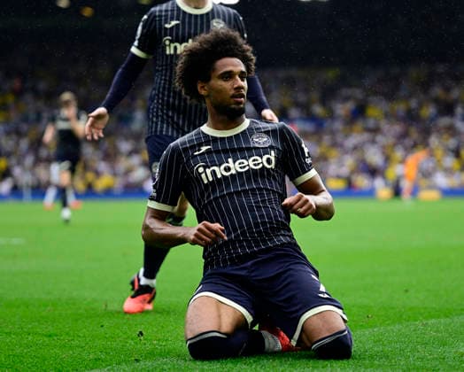 Leeds United v Brentford Premier League Brentford s Kevin Schade celebrates after scoring his sides first goal during the Premier League match at Elland Road, Leeds 30 08 2026 UK Newspapers OUT Copyright: xChrisxNuttonx FIL-23862-0047