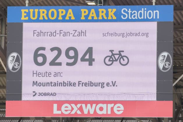 1. Bundesliga: SC Freiburg vs SV Werder Bremen, 30.08.2026 Fahrrad-Fan-Zahl: 6294 - Spende an Mountainbike Freiburg e.V. 1. Bundesliga: SC Freiburg vs SV Werder Bremen, Europa-Park-Stadion, 30.08.2026 DFB DFL REGULATIONS PROHIBIT ANY USE OF PHOTOGRAPHS AS IMAGE SEQUENCES AND OR QUASI-VIDEO. *** 1 Bundesliga: SC Freiburg vs. SV Werder Bremen, August 30, 2026; Bicycle Fan No. 6294; Donation to Mountainbike Freiburg e.V.; 1 Bundesliga: SC Freiburg vs. SV Werder Bremen, Europa-Park Stadium, August 30, 2026 DFB and DFL regulations prohibit any use of photographs as image sequences and or quasi-video. Copyright: xBEAUTIFULxSPORTS Boscox