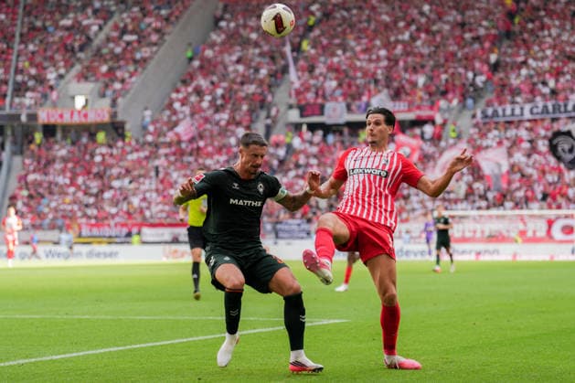1. Bundesliga: SC Freiburg vs SV Werder Bremen, 30.08.2026 Zweikampf zwischen Marco Friedl (SV Werder Bremen, 32) und Igor MatanoviÄ‡ (SC Freiburg, 31) 1. Bundesliga: SC Freiburg vs SV Werder Bremen, Europa-Park-Stadion, 30.08.2026 DFB DFL REGULATIONS PROHIBIT ANY USE OF PHOTOGRAPHS AS IMAGE SEQUENCES AND OR QUASI-VIDEO. *** Bundesliga Match: SC Freiburg vs. SV Werder Bremen, August 30, 2026; Tackle between Marco Friedl (SV Werder Bremen, 32) and Igor Matanovic SC Freiburg, 31 1 Bundesliga SC Freiburg vs. SV Werder Bremen, Europa-Park Stadium, August 30, 2026 DFB and DFL regulations prohibit any use of photographs as image sequences and or quasi-video u009D Copyright: xBEAUTIFULxSPORTS Boscox