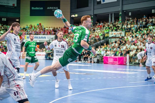 OPEL Handball Bundesliga: HSG Wetzlar vs. SG BBM Bietigheim, August 30, 2026; Tomas Piroch (HSG Wetzlar), 13, Fabian Wiederstein, SG BBM Bietigheim, 18, OPEL Handball Bundesliga: HSG Wetzlar vs. SG BBM Bietigheim, Wetzlar, August 30, 2026 Copyright: xBEAUTIFULxSPORTS Roeczeyx