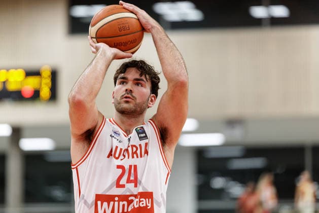 BASKETBALL - FIBA EuroBasket, quali, AUT vs MKD VIENNA,AUSTRIA,30.AUG.26 - BASKETBALL - FIBA EuroBasket 2029 Pre-Qualifier, Austria vs North Macedonia. Image shows Nordic Kapic (AUT).  GEPAxpictures xArminxRauthner