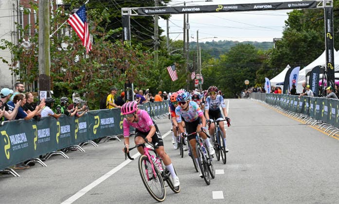 August 30, 2026, Philadelphia, Pennsylvania, United States: Women cyclist tackle the famed Manayunk Wall during the course of the Philadelphia Cycling Classic in Philadelphia PA Philadelphia United States - ZUMArf1_ 20260830_zaf_rf1_014 Copyright: xRickyxFitchettx