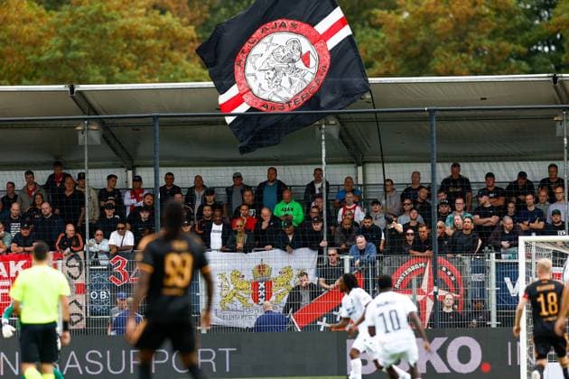VELSEN-ZUID , 30-08-2026 , BUKO Stadion , season 2026 2027 , Dutch Eredivisie football , match between Telstar and Ajax , Picture shows fans of Ajax Telstar - Ajax  x206248960x Copyright: