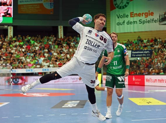 August 30, 2026, xovx, Opel Handball Bundesliga, HSG Wetzlar vs. SG BBM Bietigheim, Jonathan Fischer (SG BBM Bietigheim), Petter Överby (HSG Wetzlar), Wetzlar Buderus Arena, Hesse, Germany, DE