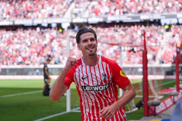Igor Matanovic (SC Freiburg, 31) Torjubel, Emotionen, Torschuss, Abschluss, Torerfolg, Tor, Treffer , Deutschland, Fussball, 1. Bundesliga, 1.Spieltag, 2026 2027, SC Freiburg vs. SV Werder Bremen, 30.08.2026, Europa-Park Stadion, Freiburg Freiburg Europa-Park Stadion Baden-Württemberg Deutschland *** Igor Matanovic, SC Freiburg, 31 goal celebration, emotions, shot on goal, finish, goal scored, goal, hit, Germany, soccer, Bundesliga 1, Matchday 1, 2026–2027, SC Freiburg vs. SV Werder Bremen, August 30, 2026, Europa-Park Stadium, Freiburg, Freiburg, Europa-Park Stadium, Baden-Württemberg, Germany Copyright: xArnexAmbergx