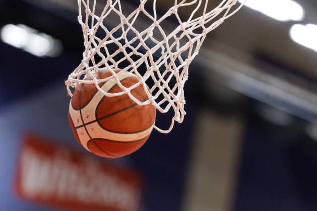 BASKETBALL - FIBA EuroBasket, quali, AUT vs MKD VIENNA,AUSTRIA,30.AUG.26 - BASKETBALL - FIBA EuroBasket 2029 Pre-Qualifier, Austria vs North Macedonia. Image shows a feature of a ball and a basket.  GEPAxpictures xArminxRauthner