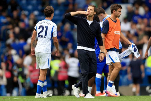 Chelsea FC v Brighton & Hove Albion - Premier League 2026 27 Xabi Alonso, Head Coach of Chelsea celebrates after winning the Premier League 2026 27 match between Chelsea FC and Brighton & Hove Albion at Stamford Bridge on August 30, 2026 in London, England. WARNING! This Photograph May Only Be Used For Newspaper And Or Magazine Editorial Purposes. May Not Be Used For Publications Involving 1 player, 1 Club Or 1 Competition Without Written Authorisation From Football DataCo Ltd. For Any Queries, Please Contact Football DataCo Ltd on +44 (0) 207 864 9121 London Stamford Bridge England United Kingdom Copyright: xAllstarxPicturexLibraryxLtdx