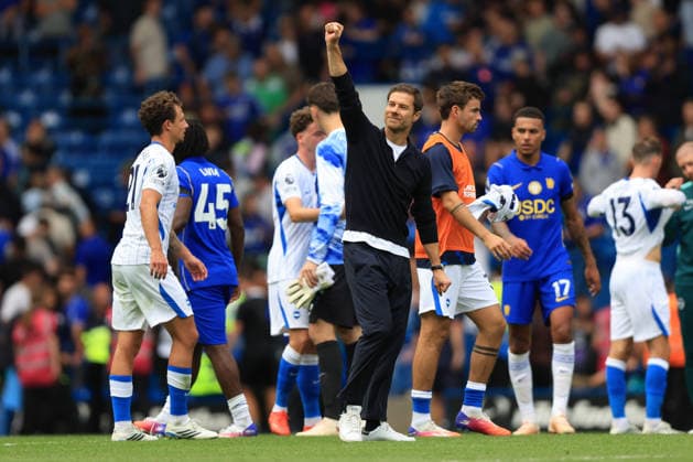 Chelsea FC v Brighton & Hove Albion - Premier League 2026 27 Xabi Alonso, Head Coach of Chelsea celebrates after winning the Premier League 2026 27 match between Chelsea FC and Brighton & Hove Albion at Stamford Bridge on August 30, 2026 in London, England. WARNING! This Photograph May Only Be Used For Newspaper And Or Magazine Editorial Purposes. May Not Be Used For Publications Involving 1 player, 1 Club Or 1 Competition Without Written Authorisation From Football DataCo Ltd. For Any Queries, Please Contact Football DataCo Ltd on +44 (0) 207 864 9121 London Stamford Bridge England United Kingdom Copyright: xAllstarxPicturexLibraryxLtdx