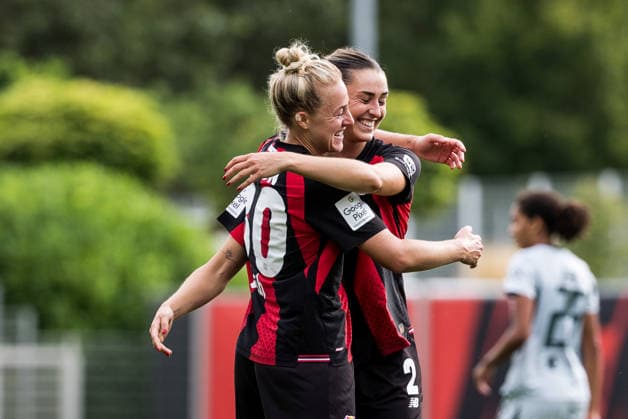GOOGLE PIXEL Frauen-Bundesliga, Bayer 04 Leverkusen - VfL Wolfsburg; 30.08.2026 Jubel zum 1:1 durch Selina Ostermeier (Bayer 04 Leverkusen, 2), Tor, Torjubel GOOGLE PIXEL Frauen-Bundesliga, Bayer 04 Leverkusen - VfL Wolfsburg, Leverkusen, Ulrich-Haberland-Stadion am 30.08.2026 DFB REGULATIONS PROHIBIT ANY USE OF PHOTOGRAPHS AS IMAGE SEQUENCES AND OR QUASI-VIDEO. *** GOOGLE PIXEL Women s Bundesliga, Bayer 04 Leverkusen vs. VfL Wolfsburg, August 30, 2026: Selina Ostermeier of Bayer 04 Leverkusen celebrates the 1-1 goal, 2, goal, goal celebration GOOGLE PIXEL Women’s Bundesliga, Bayer 04 Leverkusen vs. VfL Wolfsburg, Leverkusen, Ulrich Haberland Stadium on August 30, 2026. DFB regulations prohibit any use of photographs as image sequences and or quasi-video. Copyright: xBEAUTIFULxSPORTS Wunderlx