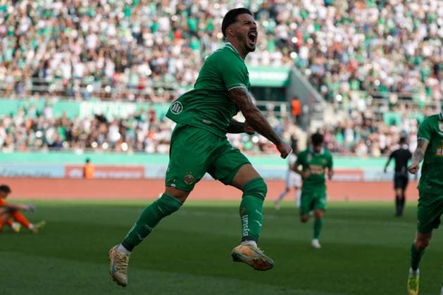 30.August. 2026 - SOCCER - 2026 27 ADMIRAL BUNDESLIGA,Round 5 SK Rapid Wien vs SK Sturm Graz Marco Tilio (Rapid Wien) celebrates his team s second goal VIENNA VIENNA, AUSTRIA Allianz Stadion SK Rapid Wien Allianz Stadion AUSTRIA Copyright: xYigitxOermex xPsxImagesxYigitxOermex xPsxImagesx