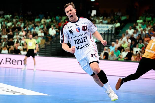 Wetzlar HBL 26 27 HSG Wetzlar SG BBM Bietigheim Till Hermann Bietigheim Celebration Joy Emotion Goal Celebration Goal Scorers Goal Scorer Wetzlar Buderus Arena Germany