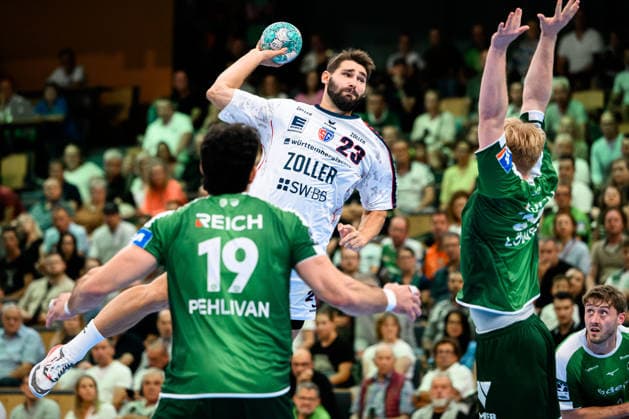 Wetzlar HBL 26 27 HSG Wetzlar SG BBM Bietigheim Doruk Pehlivan (Wetzlar), Marcus Norrbrink (Bietigheim), Tomas Piroch (Wetzlar) Wetzlar Buderus Arena Germany
