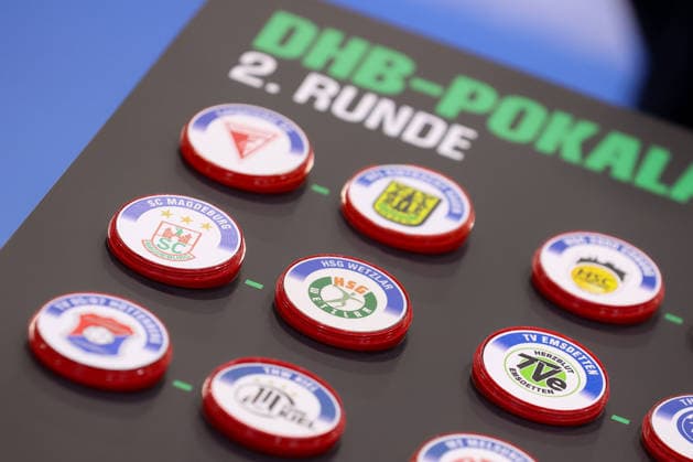 August 30, 2026, xtgx, Opel HBL Handball, VfL Gummersbach vs. SC Magdeburg emspor, from left: Draw for the second round of the DHB Cup in Gummersbach