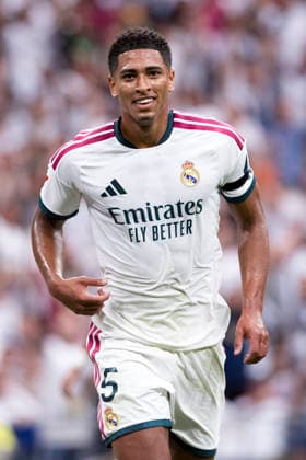 LA LIGA EA Sports - Real Madrid vs Malaga MADRID, SPAIN - August 30:Jude Bellingham of Real Madrid celebrates a goal during the La Liga 2026 27 match between Real Madrid and Malaga at Santiago Bernabeu Stadium. (Photo by Guille Martinez f22photo) Madrid Santiago Bernabeu Stadium Spain Copyright: xGuillermoxMartinezx