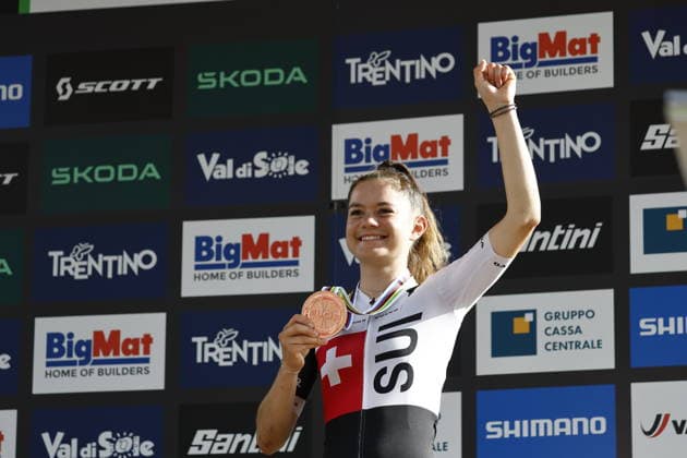 August 30, 2026, Daolasa di Commezzadura, Val di Sole Bikeland, 2026 UCI MTB World Championships, Men’s U23 XCO (Cross Country Olympic) Monique Halter, 3rd place and bronze medal at the 2026 Women’s U23 Cross Country Olympic World Championships in Daolasa di Commezzadura, Val di Sole Bikeland, Trento, Italy Copyright: xJustPictures.ch FrancescoxMinghettix jp-en-FrMi-_NG_2392