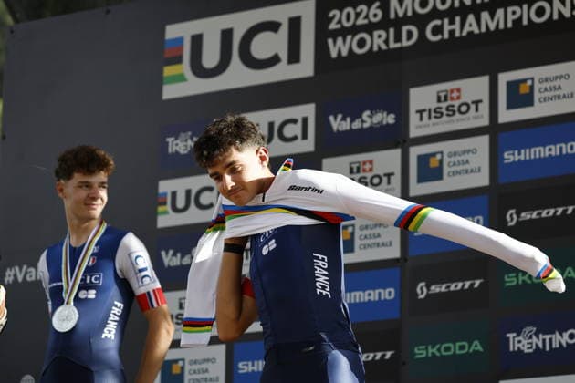 August 30, 2026, Daolasa di Commezzadura, Val di Sole Bikeland, 2026 UCI MTB World Championships Men’s U23 XCO (Cross Country Olympic) Nael Rouffiac from France, 1st place, World Champion, and gold medalist at the 2026 Men s U23 Cross Country Olympic World Championships in Daolasa di Commezzadura, Val di Sole Bikeland, Trento, Italy Copyright: xJustPictures.ch FrancescoxMinghettix jp-en-FrMi-_NG_2611