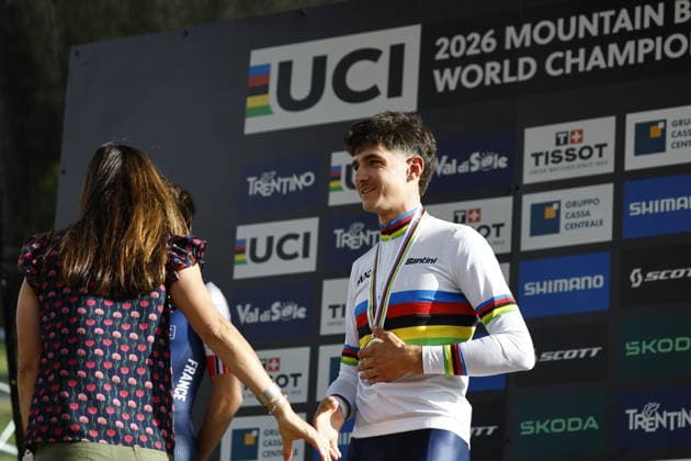 August 30, 2026, Daolasa di Commezzadura, Val di Sole Bikeland, 2026 UCI MTB World Championships Men’s U23 XCO (Cross Country Olympic) Nael Rouffiac from France, 1st place, World Champion, and gold medalist at the 2026 Men’s U23 Cross Country Olympic World Championships in Daolasa di Commezzadura, Val di Sole Bikeland, Trento, Italy Copyright: xJustPictures.ch FrancescoxMinghettix jp-en-FrMi-_NG_2626