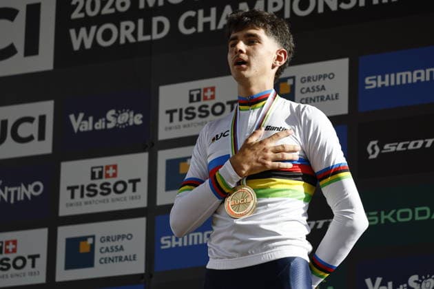 August 30, 2026, Daolasa di Commezzadura, Val di Sole Bikeland, 2026 UCI MTB World Championships Men’s U23 XCO (Cross Country Olympic) Nael Rouffiac from France, 1st place, World Champion, and gold medalist at the 2026 Men’s U23 Cross Country Olympic World Championships in Daolasa di Commezzadura, Val di Sole Bikeland, Trento, Italy Copyright: xJustPictures.ch FrancescoxMinghettix jp-en-FrMi-_NG_2658