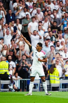 Real Madrid v Malaga - LaLiga EA Sports 2026 27 Jude Bellingham of Real Madrid CF celebrates after scoring his team s first goal during the LaLiga EA Sports 2026 27 match between Real Madrid CF and Malaga CF at Santiago Bernabeu on August 30, 2026 in Madrid, Spain. Madrid Santiago Bernabeu Madrid Spain Copyright: xGokhanxTanerx xPSxImagesxGokhanxTanerx
