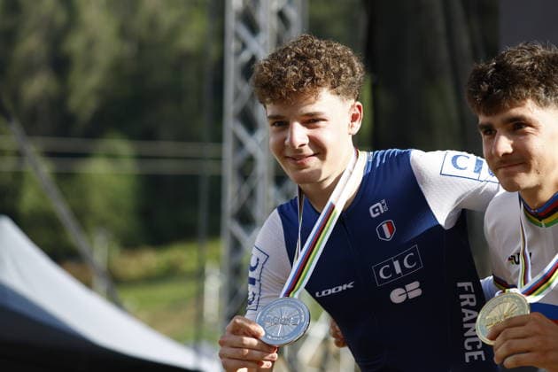 August 30, 2026, Daolasa di Commezzadura, Val di Sole Bikeland, 2026 UCI MTB World Championships Men’s U23 XCO (Cross Country Olympic) – Alix Andre Gallis of France, 2nd place and silver medal at the 2026 Men’s U23 Cross Country Olympic World Championships in Daolasa di Commezzadura, Val di Sole Bikeland, Trento, Italy Copyright: xJustPictures.ch FrancescoxMinghettix jp-en-FrMi-_NG_2708