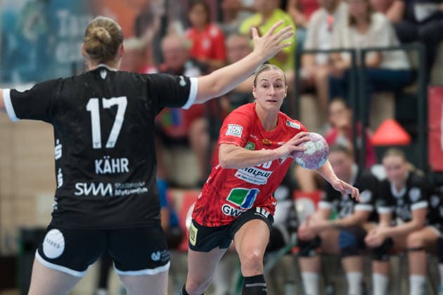 Charlotte Kähr Tussies, 17, Lea Gruber Halle, 19, SV Union Halle Neustadt vs. TuS Metzingen, Women s Handball Bundesliga, 2026–27 Season, August 30, 2026, Halle SWH Arena, Saxony-Anhalt, Germany