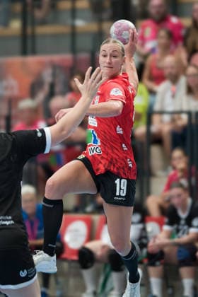 Lea Gruber Halle, 19, SV Union Halle Neustadt vs. TuS Metzingen, Women s Handball Bundesliga, 2026–27 Season, August 30, 2026, Halle SWH Arena, Saxony-Anhalt, Germany
