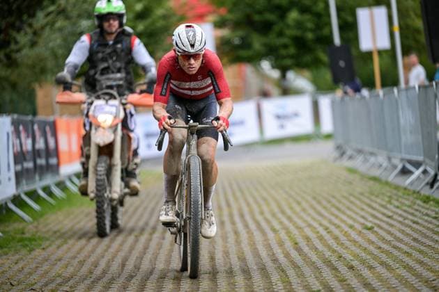 Danish SCHMIDT Mads Würtz pictured in action during the UEC Gravel European Championships in Houffalize (138 km), on Sunday 30 August 2026. DAVIDxPINTENS  x184741810x