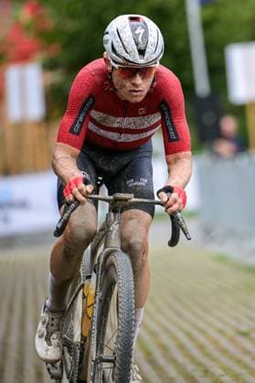 Danish SCHMIDT Mads Würtz pictured in action during the UEC Gravel European Championships in Houffalize (138 km), on Sunday 30 August 2026. DAVIDxPINTENS  x184741813x