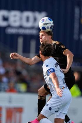 VELSEN-ZUID , 30-08-2026 , BUKO Stadion , season 2026 2027 , Dutch Eredivisie football , match between Telstar and Ajax , Picture shows AFC Ajax player Anton Gaaei and Telstar player Jeff Hardeveld Telstar - Ajax  x206252819x Copyright: