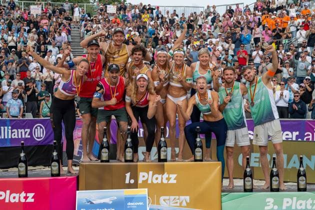 German Beach Championship German Beach Volleyball Championship Dortmund, Germany August 30, 2026 DORTMUND, GERMANY AUGUST 30 Louisa Lippmann, Momme Lorenz, Tilo Rietschel, Nils Ehlers, Lui Wüst, Melanie Paul, Sandra Ittlinger, Kim van de Velde, Nele Barber, Melanie Gernert, Jonas Sagstetter, Benedikt Sagstetter Player 1, Eintracht Spontent during the German Beach Championship (German Beach Volleyball Championship) in Dortmund on August 30, 2026, in Dortmund, Germany Copyright: xBEAUTIFULxSPORTS PeterxWeberx