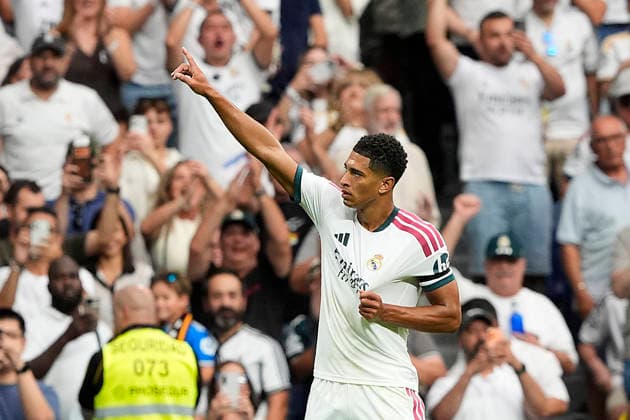 Real Madrid CF™s Jude Bellingham celebrates goal during La Liga match. August 30, 2026. (20260830225)